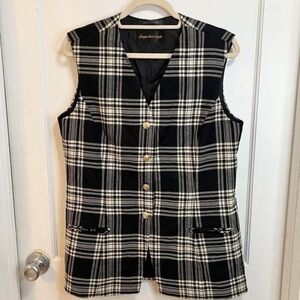 Giorgio Sant’ Angelo Vintage wool plaid gold button vest